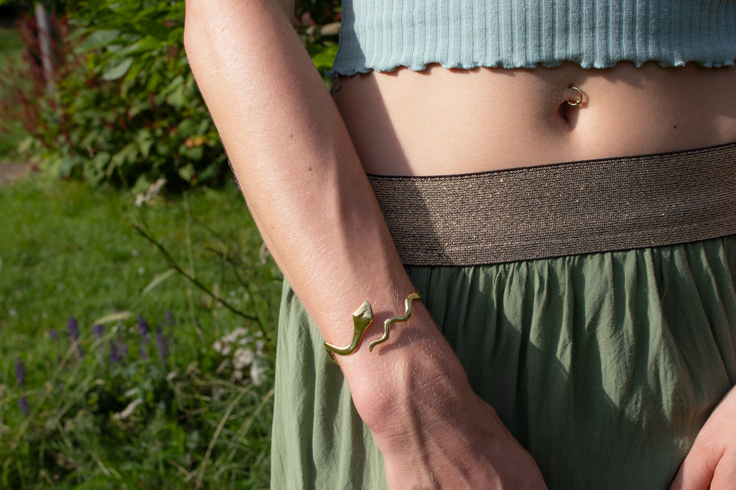 Gold Snake Cuff Bracelet