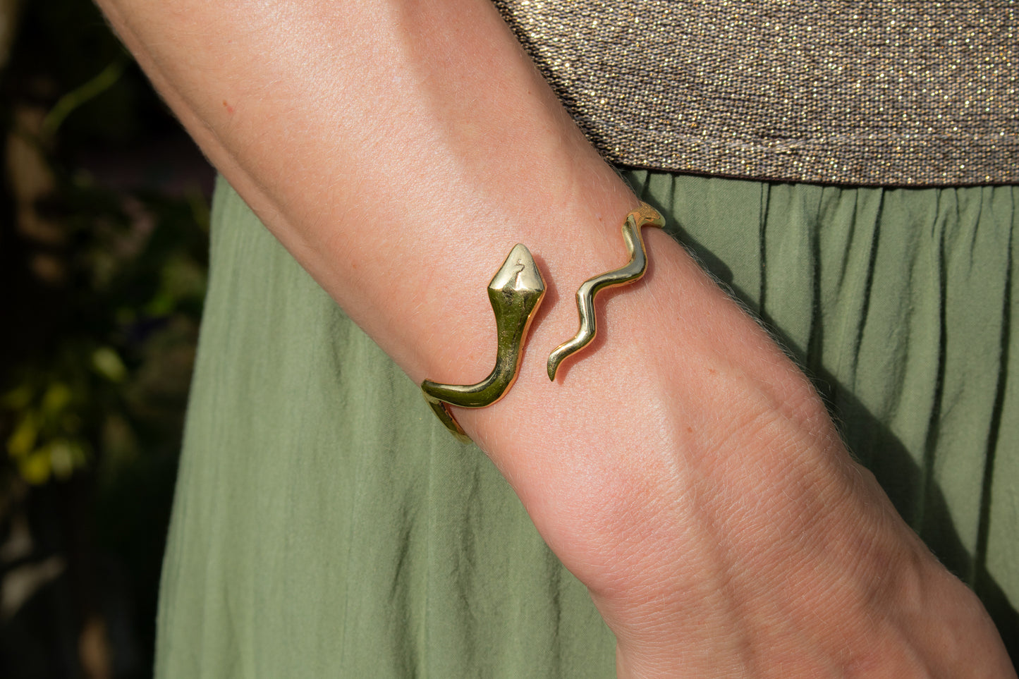 Gold Snake Cuff Bracelet