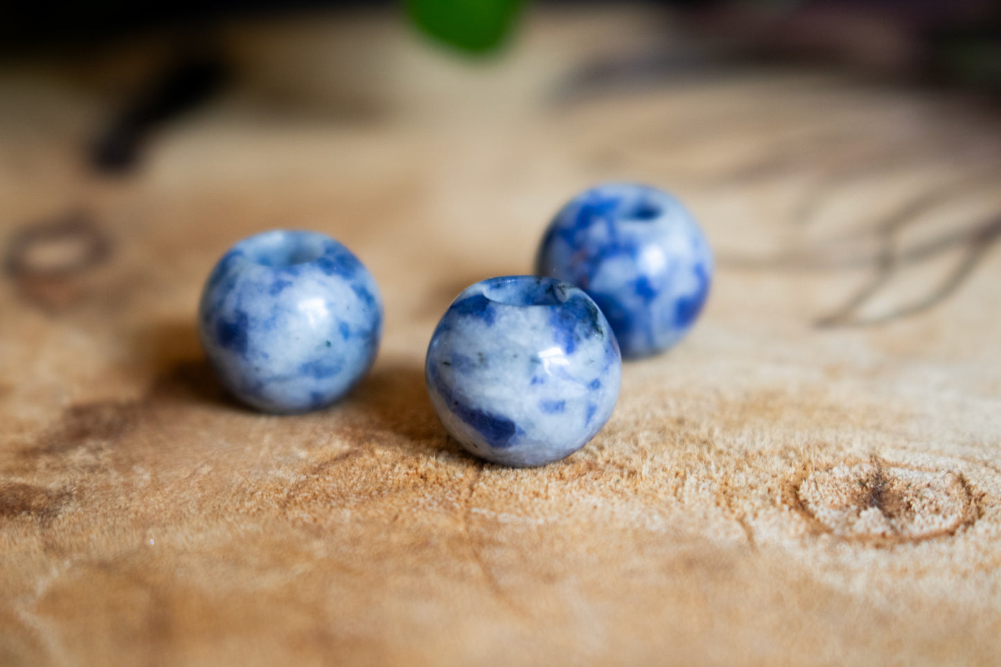 Set of Three Sodalite Dreadlock Beads