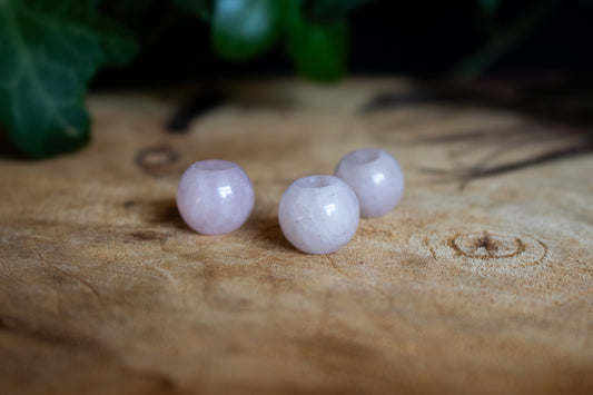 Set of Three Rose Quartz Dreadlock Beads