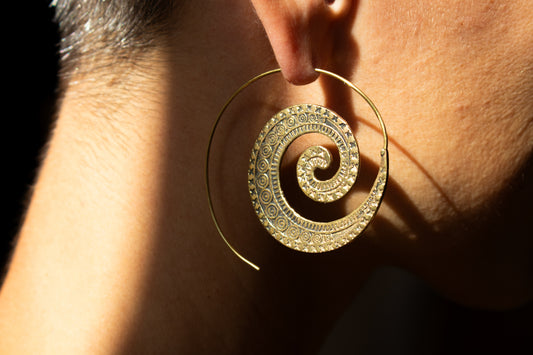 Big Spiral Hoop Earrings
