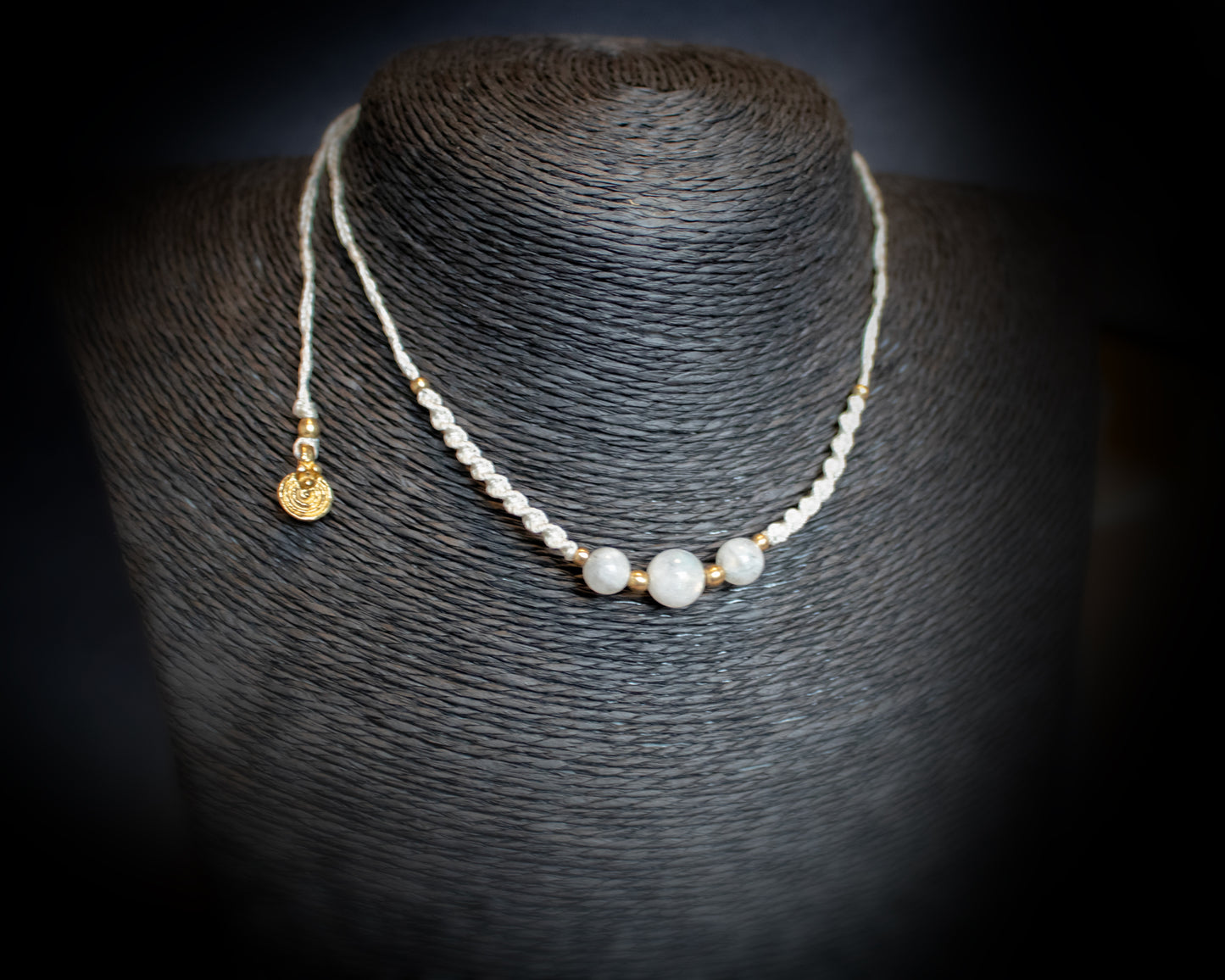 Triple Moonstone Necklace