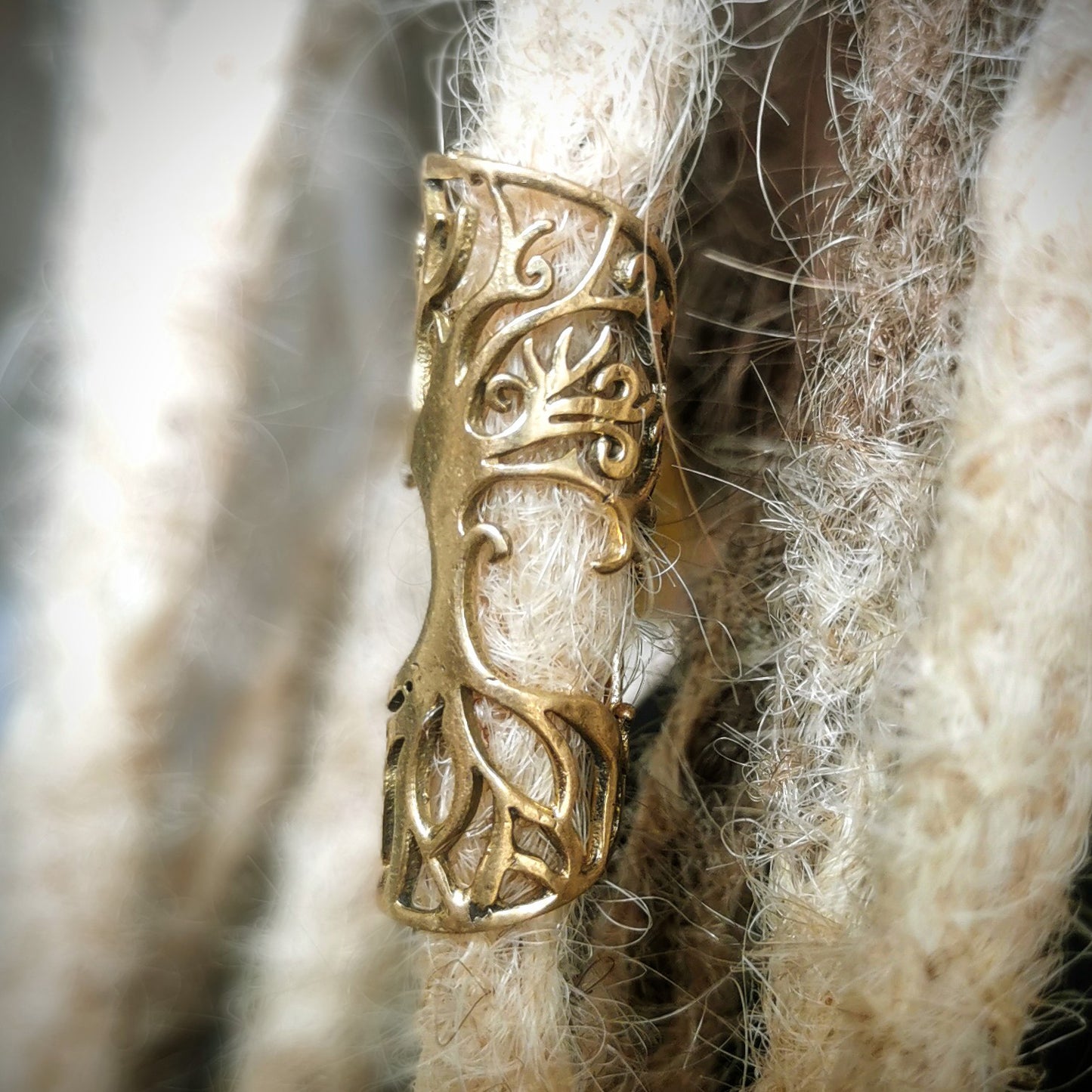 Golden Tree of Life Dreadlock Bead