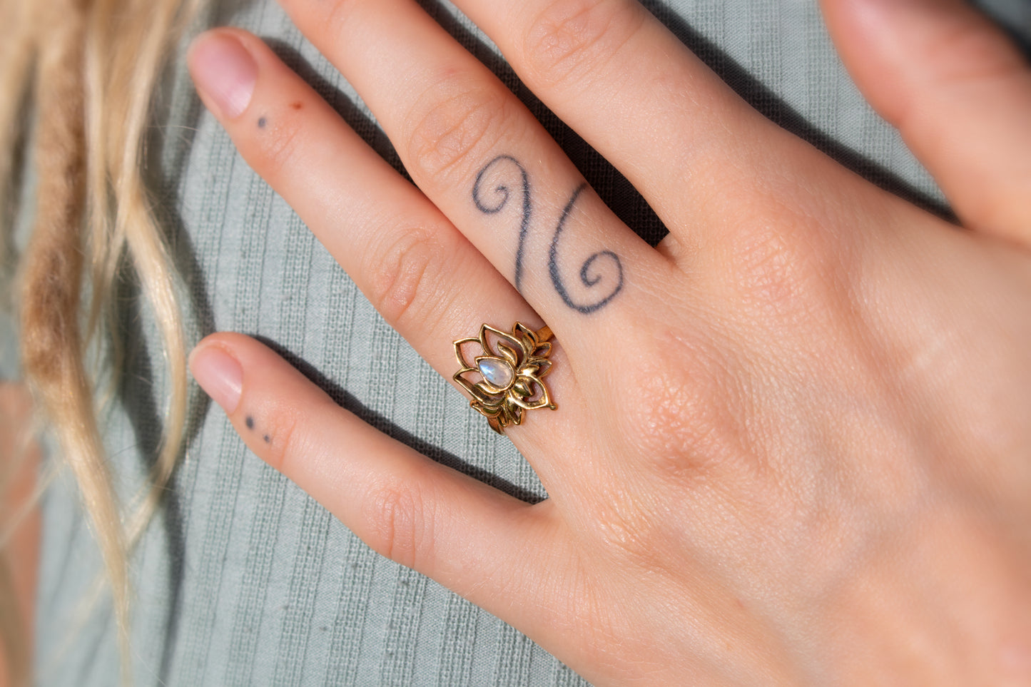 Moonlit Lotus Ring