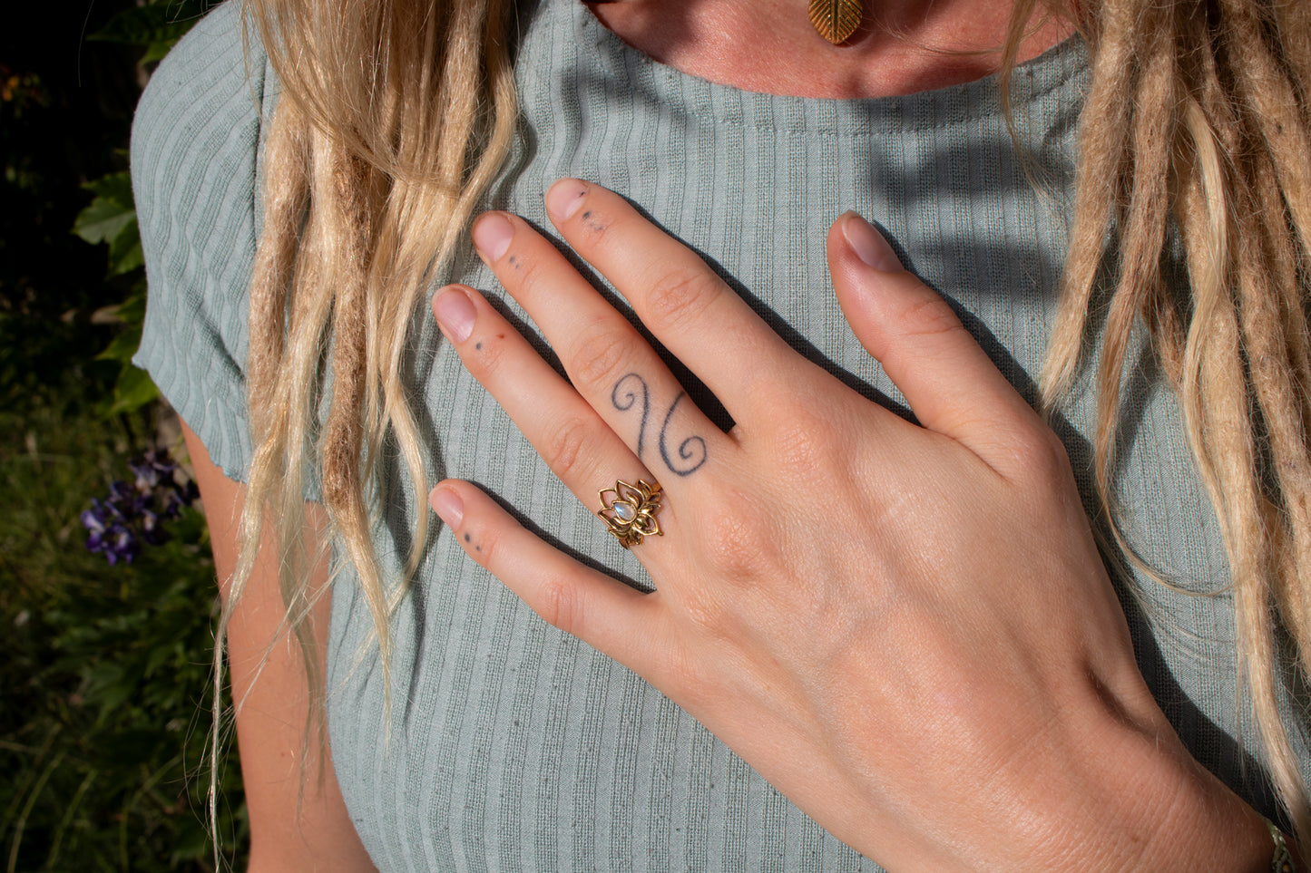Moonlit Lotus Ring