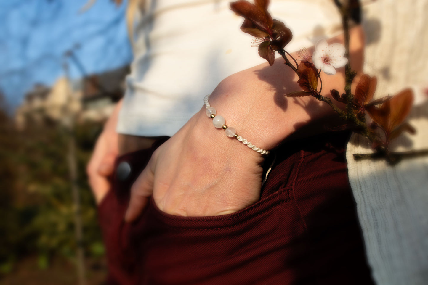 Minimalist Moonstone Bracelet