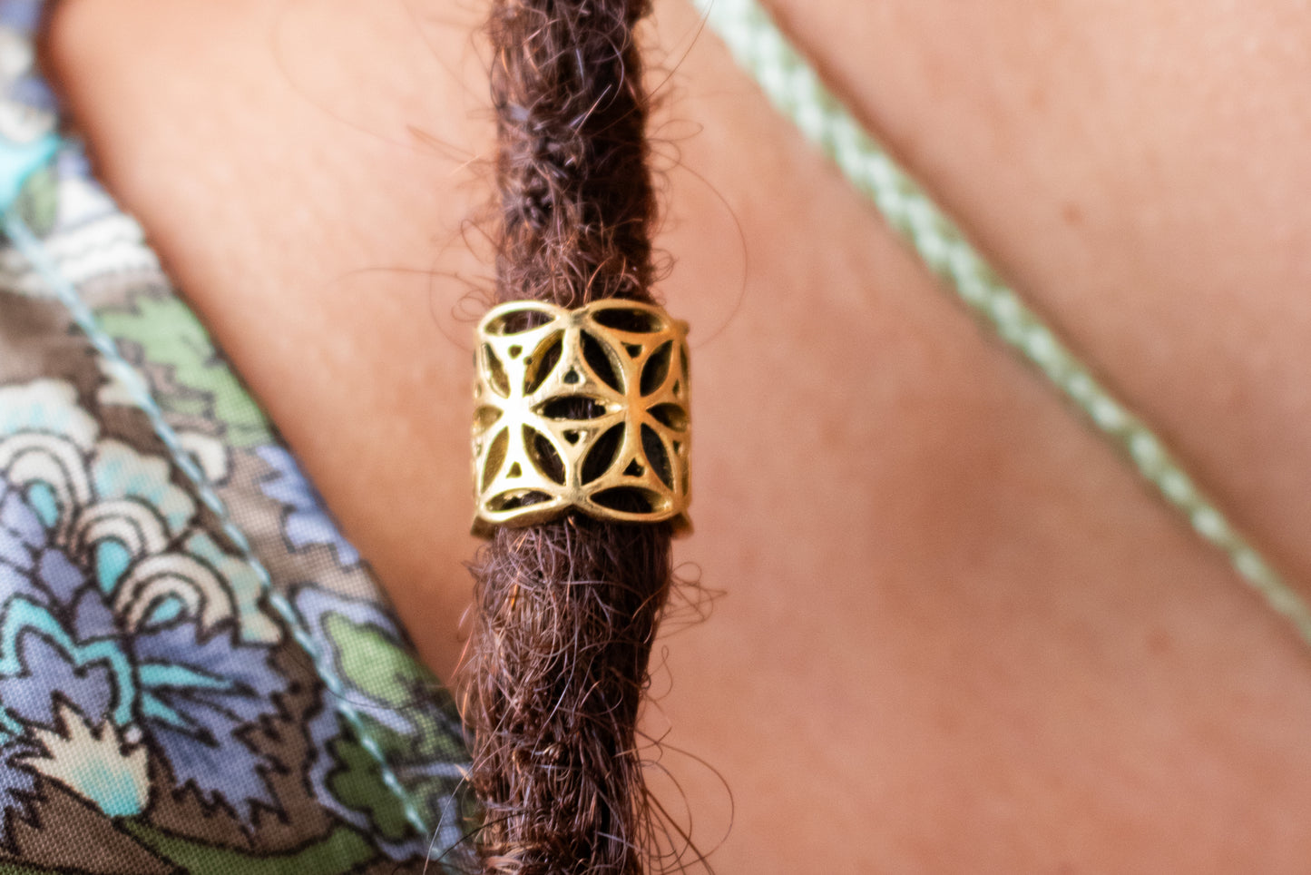 Flower of Life Brass Dreadlock Bead