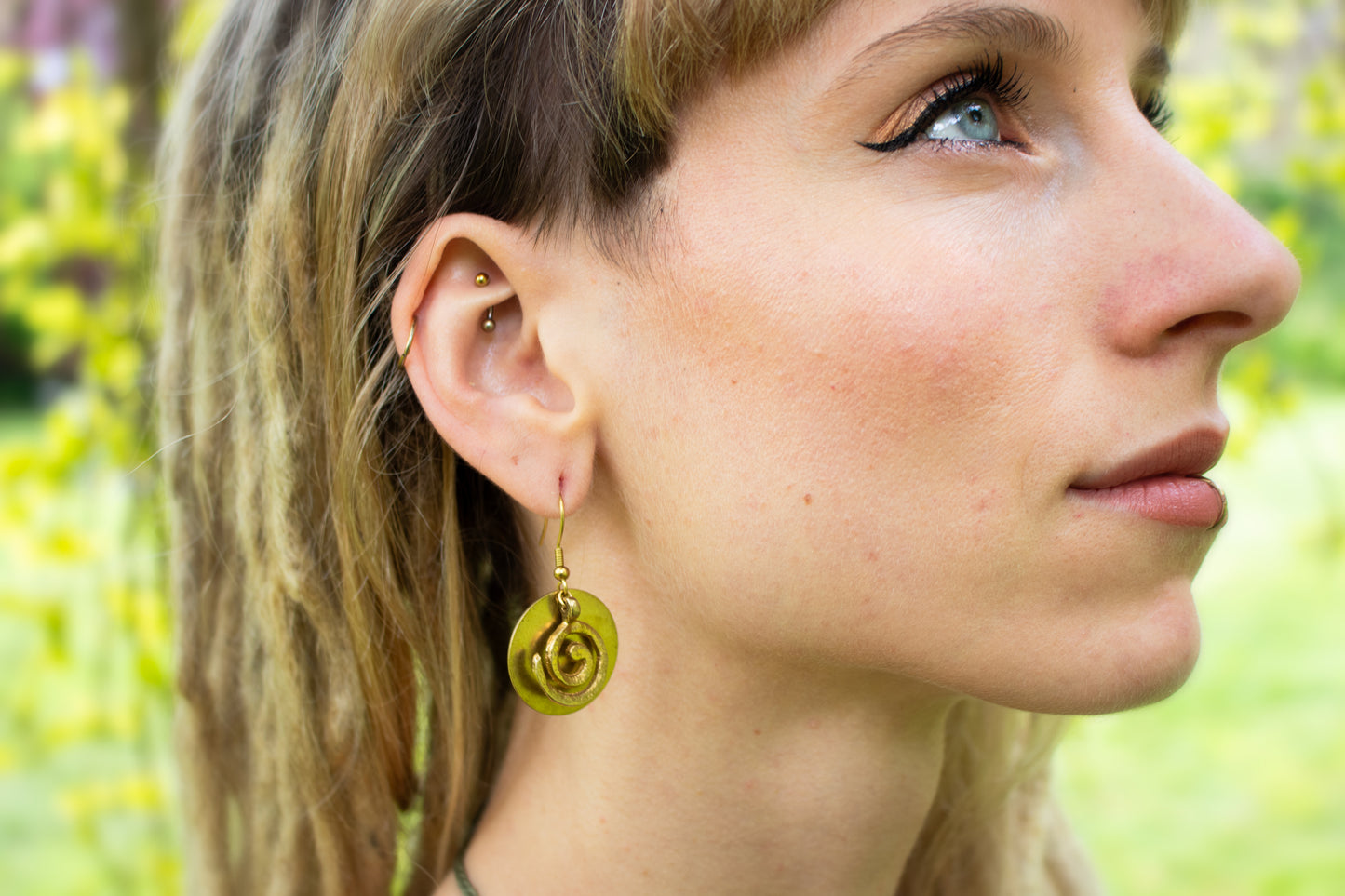 Spiral Brass Earrings