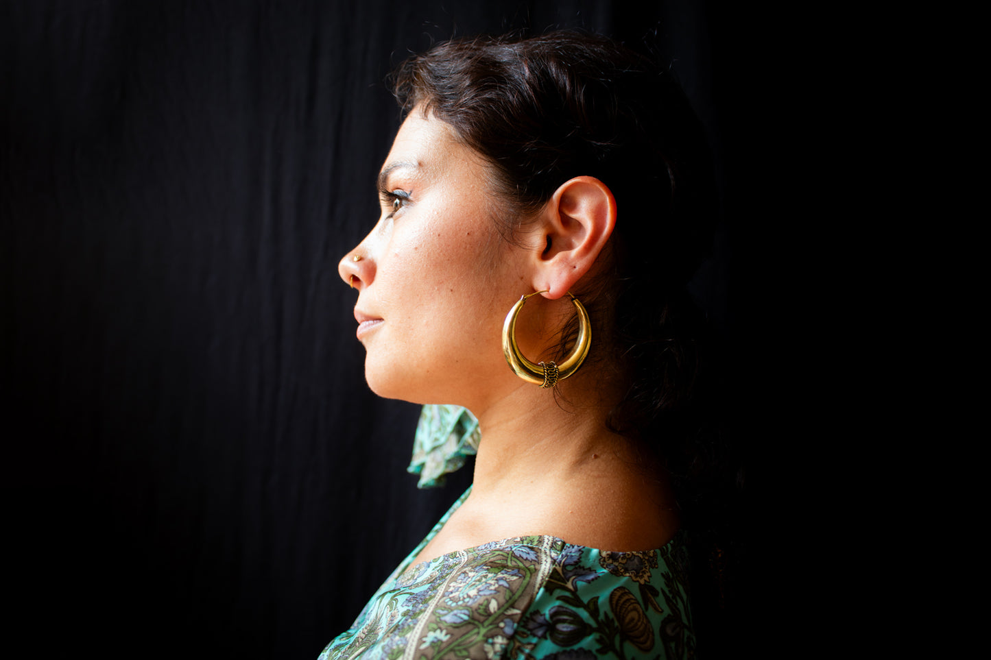 Bold Tribal Horn Hoops - Large