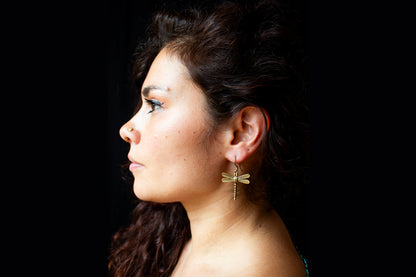 Gold Dragonfly Earrings