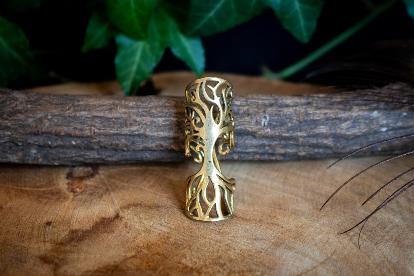 Golden Tree of Life Dreadlock Bead