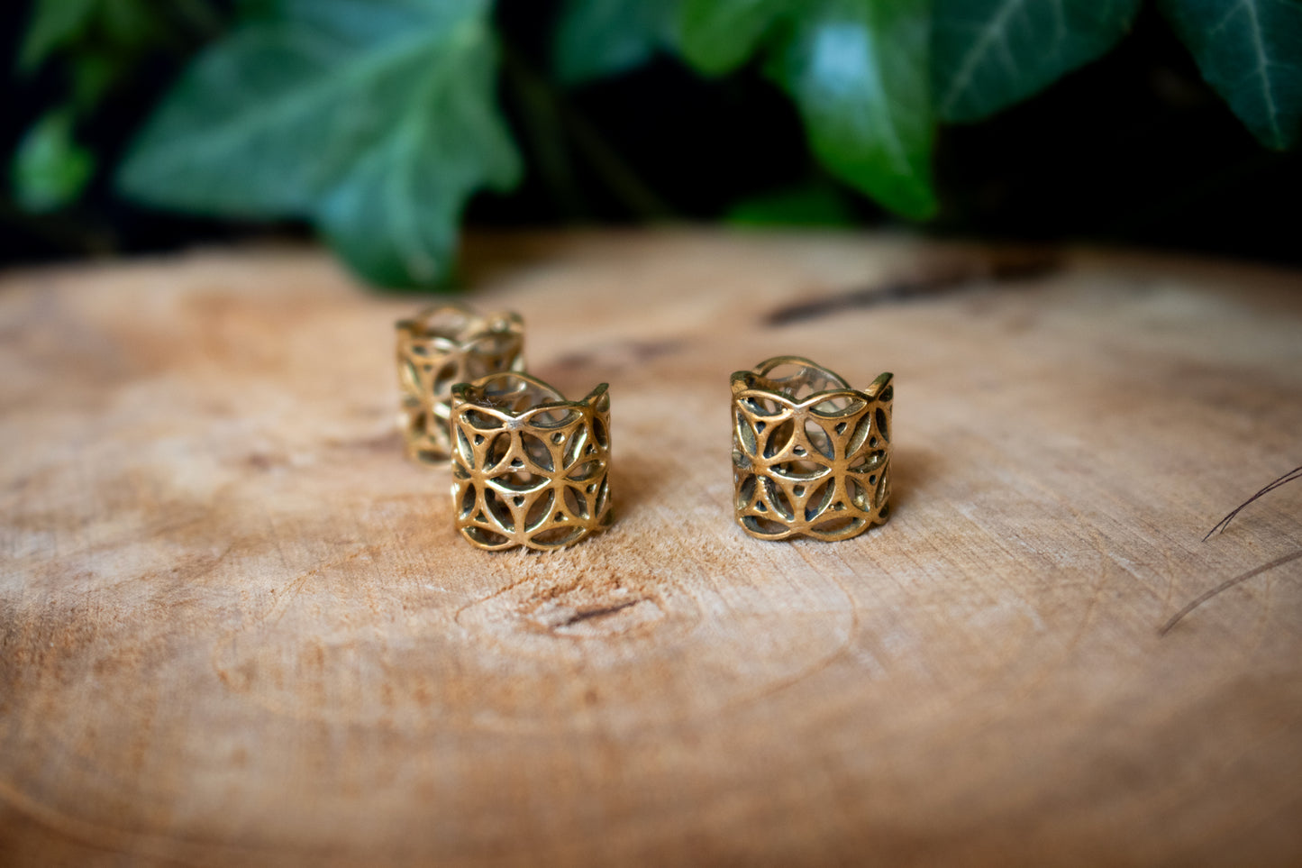 Flower of Life Brass Dreadlock Bead