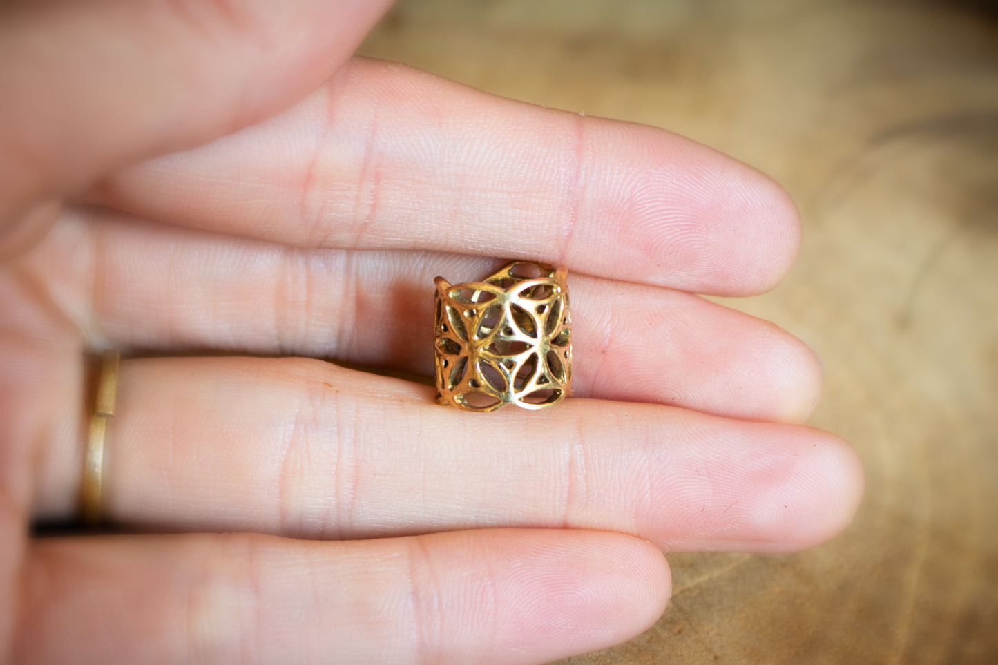 Flower of Life Brass Dreadlock Bead