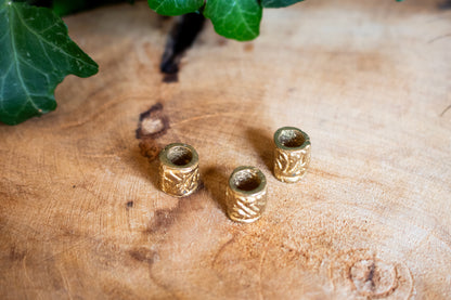 Set of Three Brass Dreadlock Beads