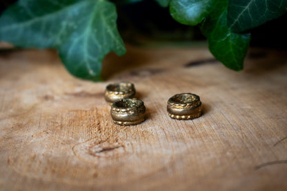 Set of Three Brass Beaded Dreadlock Rings