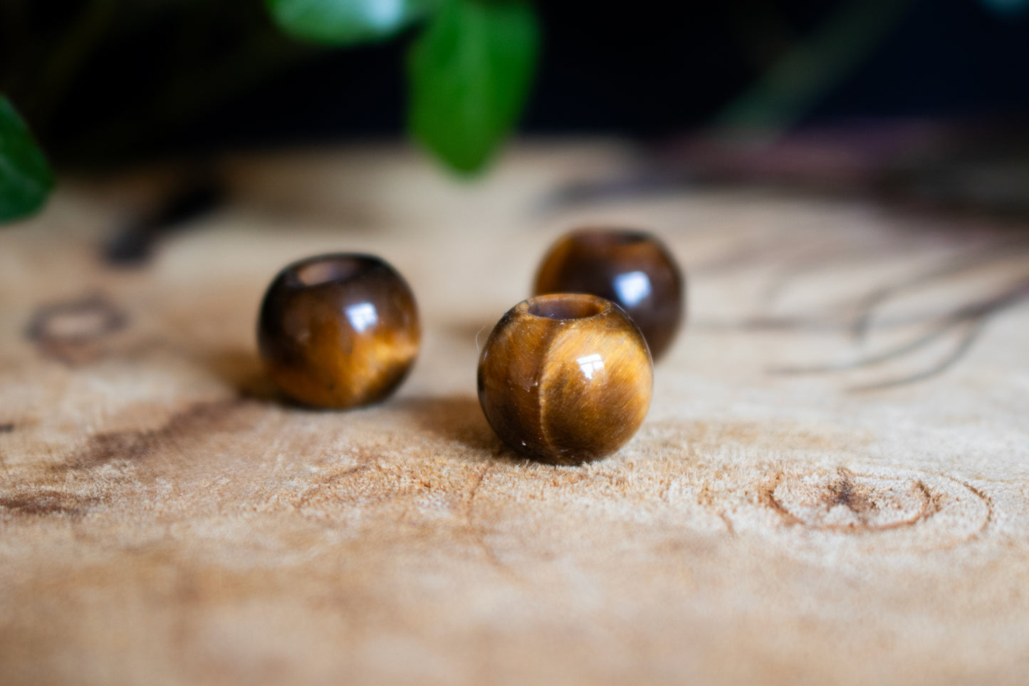 Tiger's eye dreadlock beads - Set of three