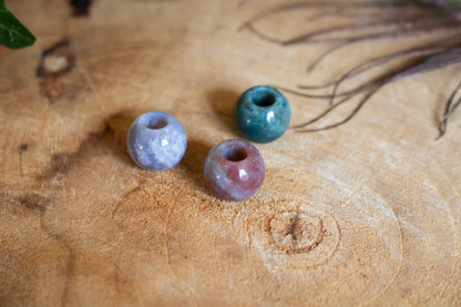 Set of Three Indian Agate Dreadlock Beads