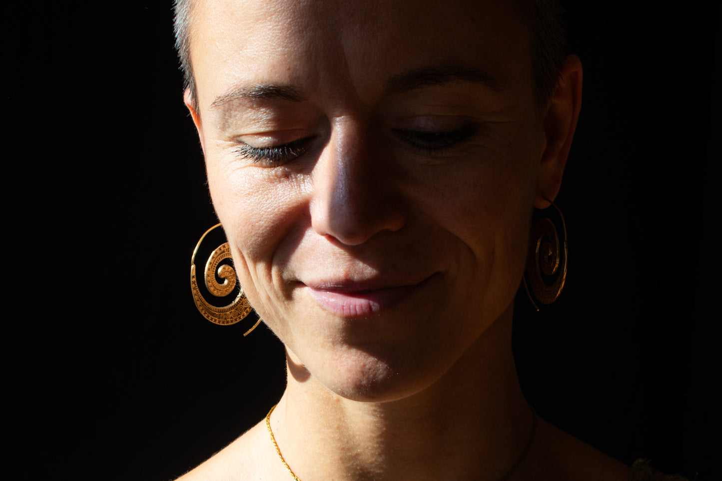 Big Spiral Hoop Earrings