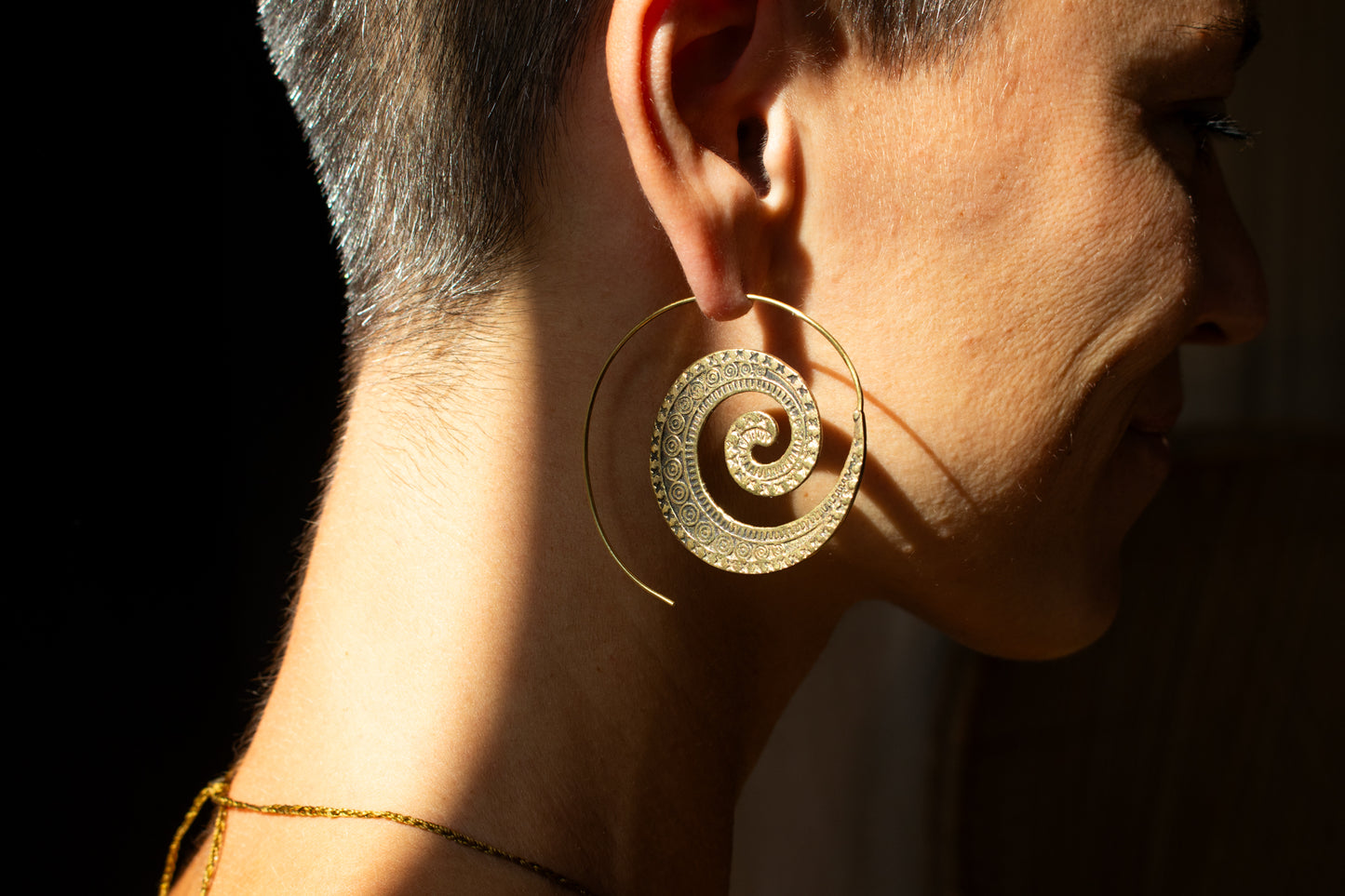 Big Spiral Hoop Earrings