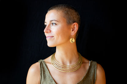 Golden Crescent Moon Earrings