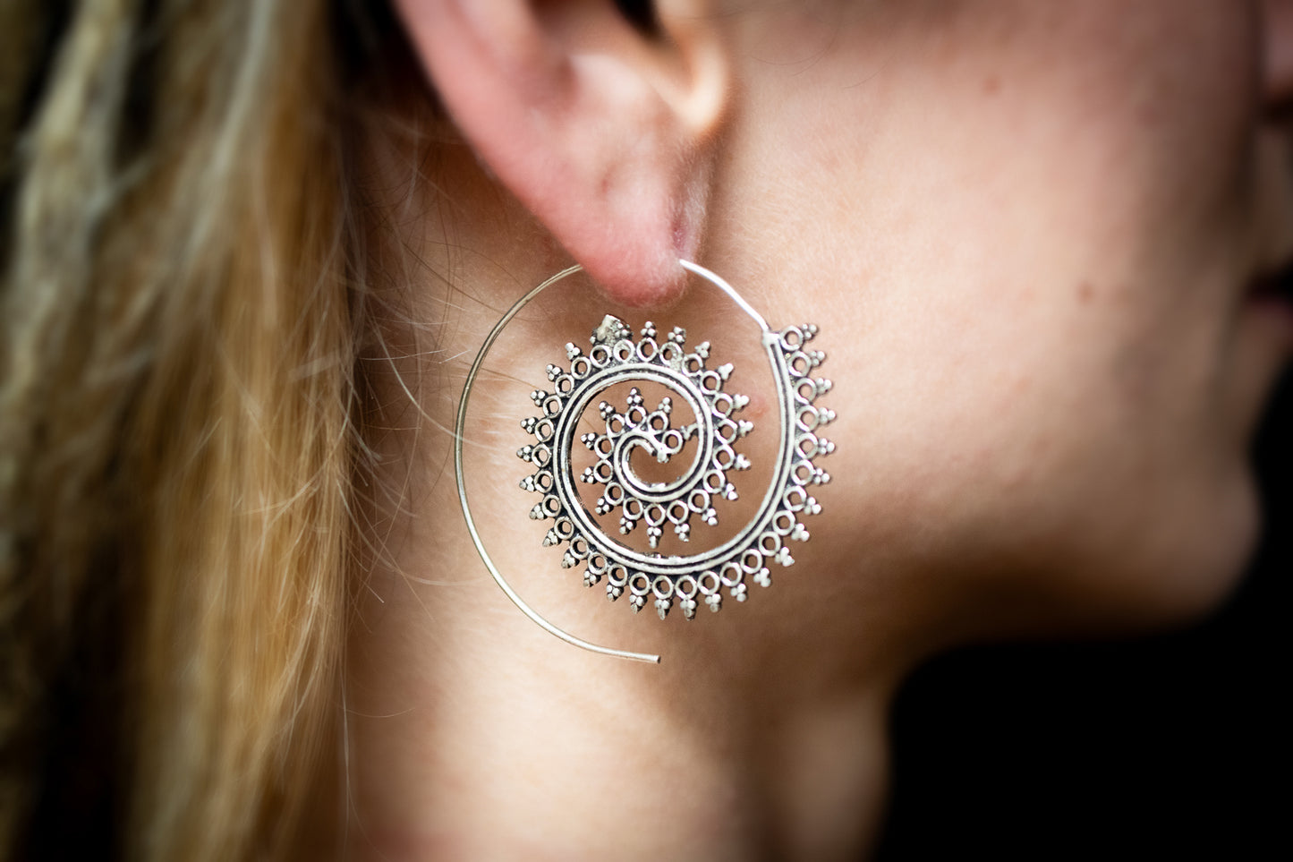 Tribal Spiral Earrings
