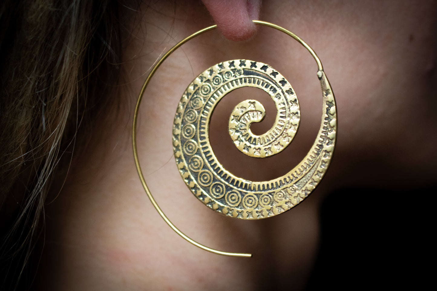 Big Spiral Hoop Earrings