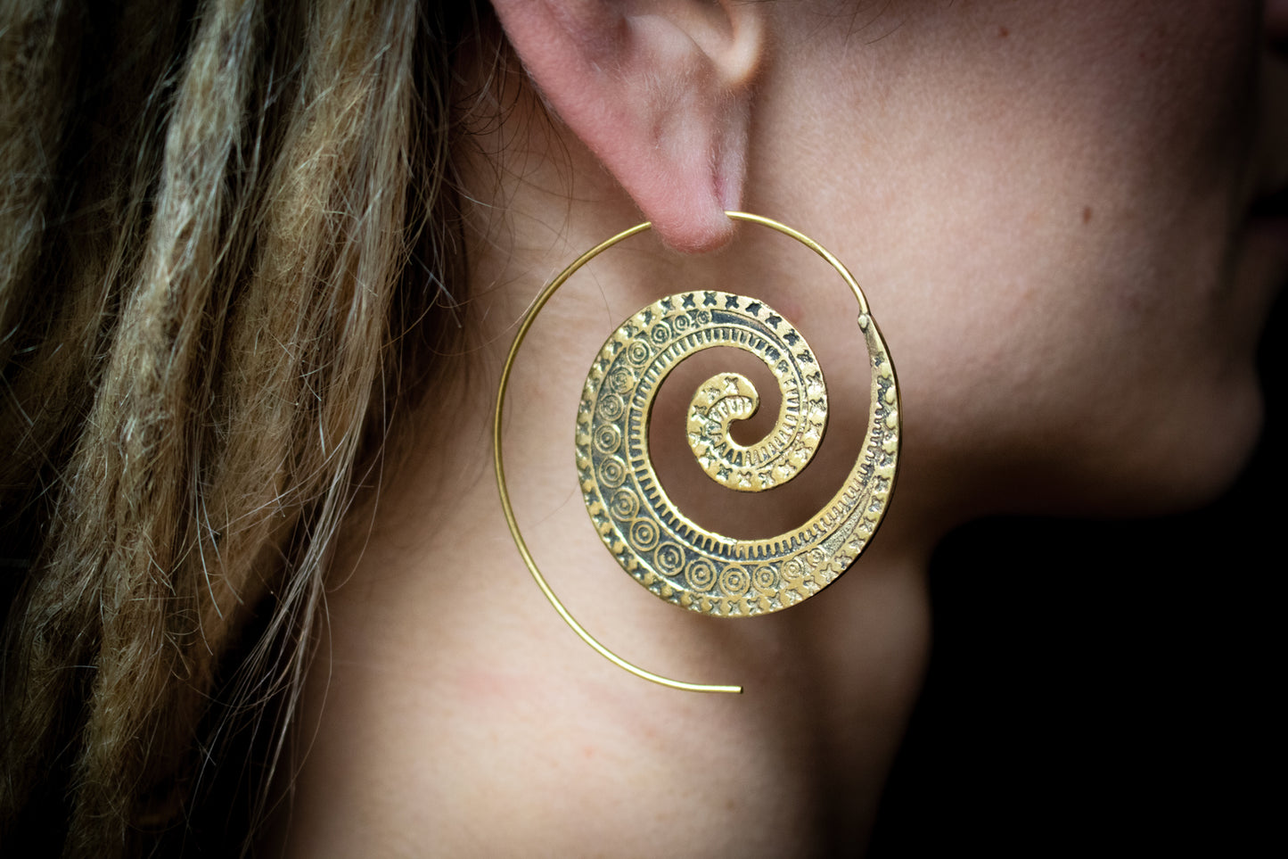 Big Spiral Hoop Earrings