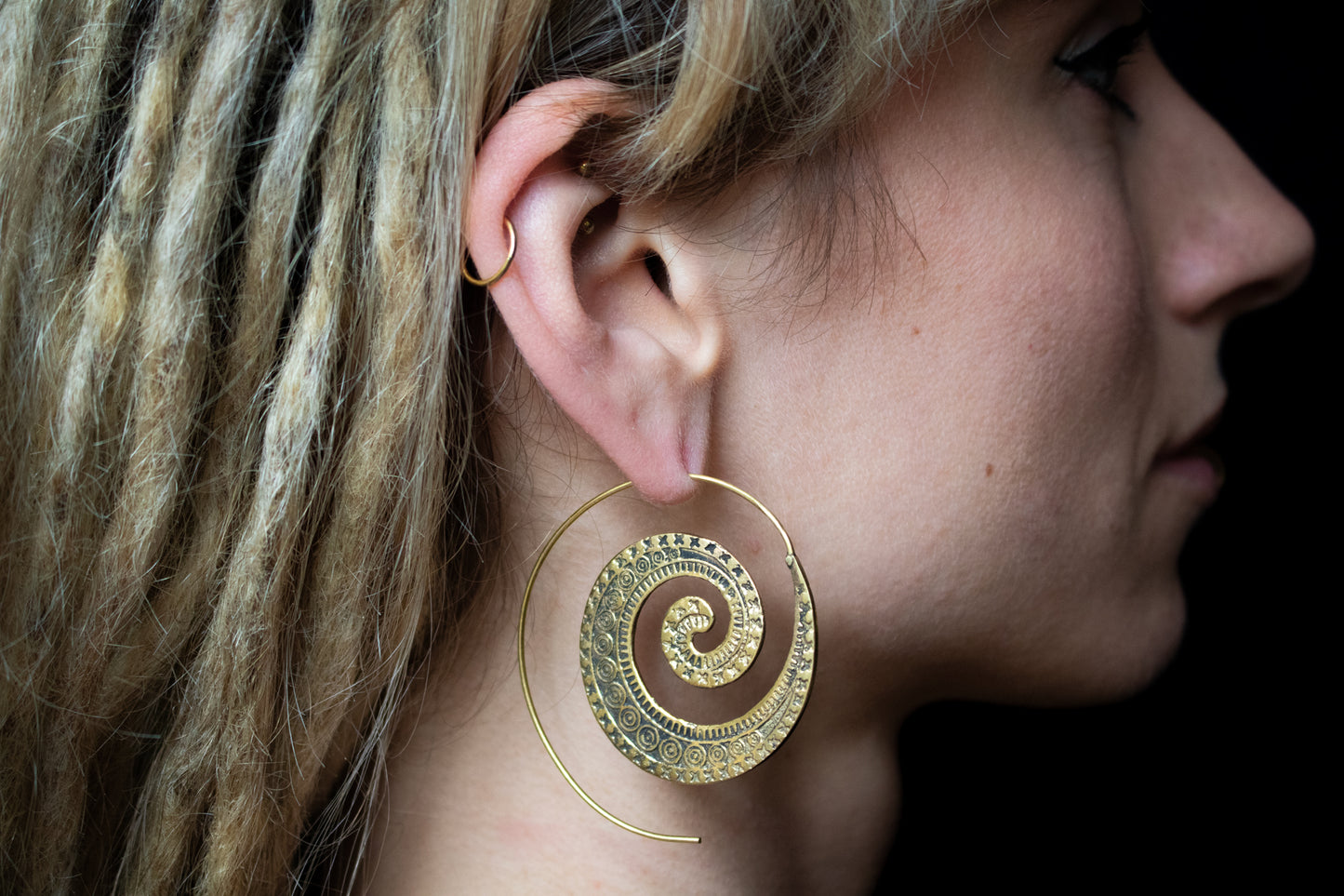 Big Spiral Hoop Earrings