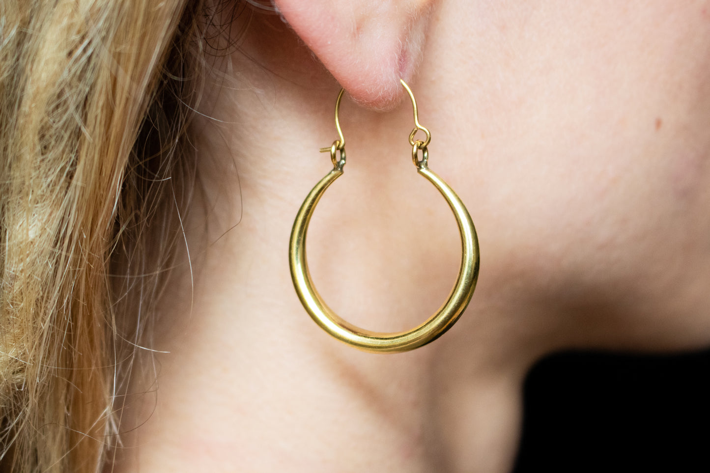 Golden Brass Hoop Earrings