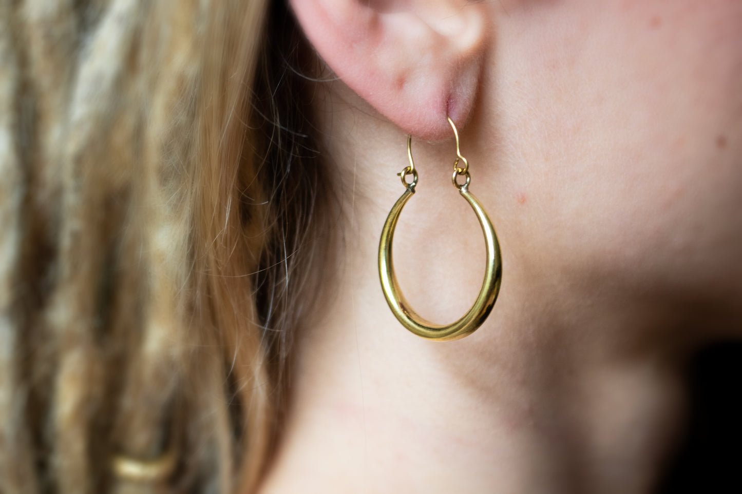 Golden Brass Hoop Earrings