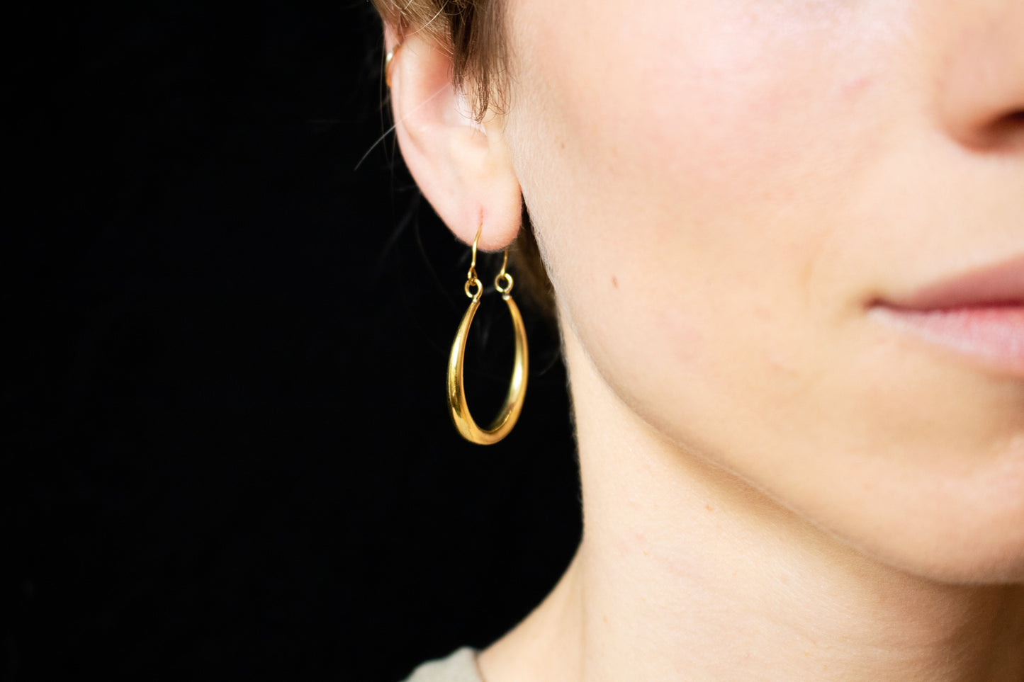 Golden Brass Hoop Earrings