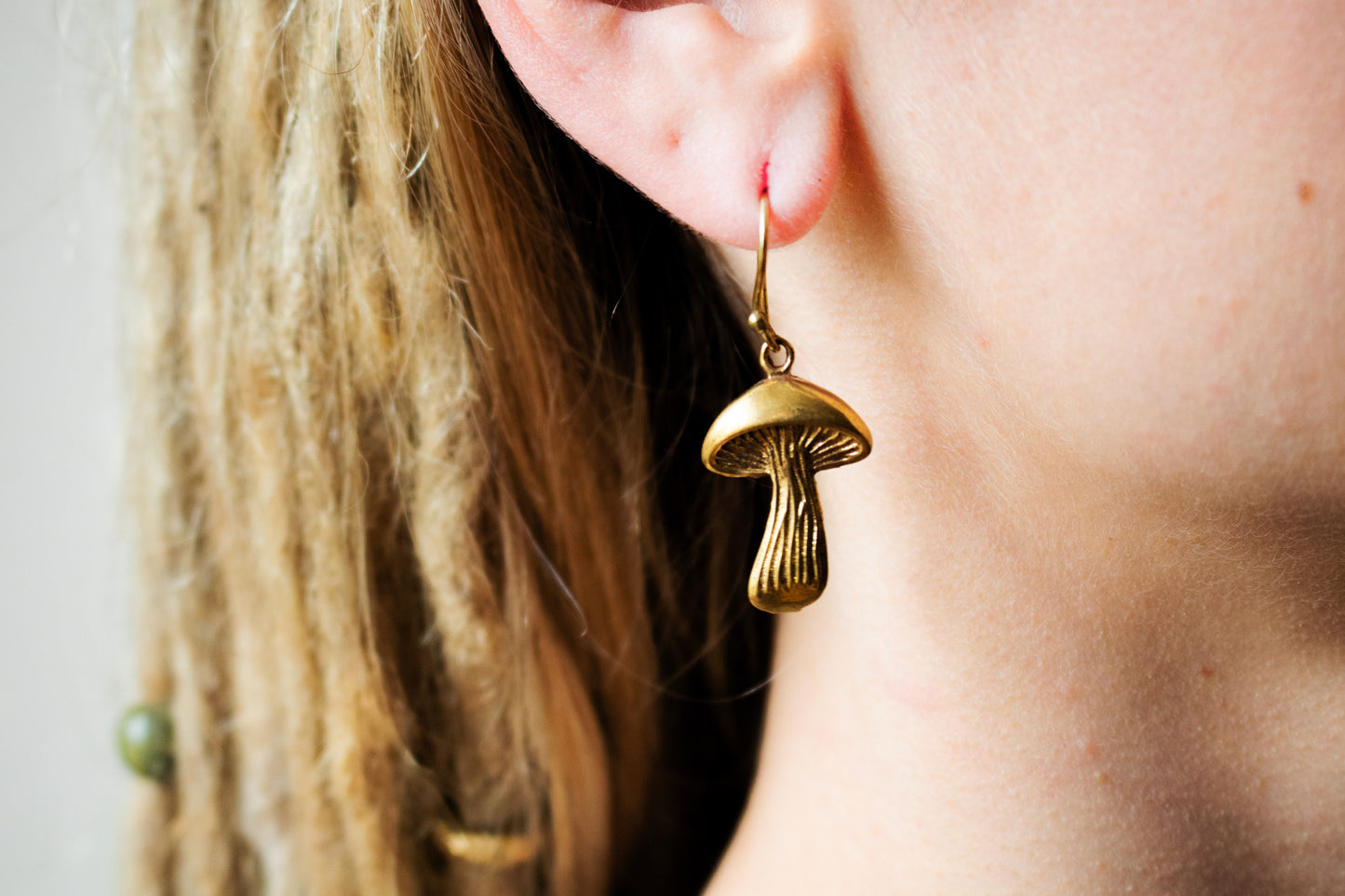 Mushroom Brass Earrings