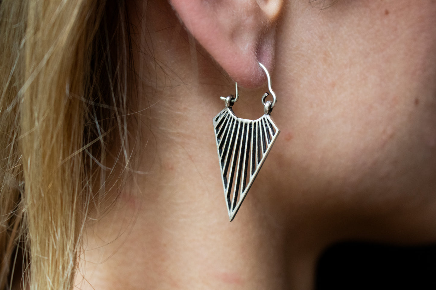 Geometric Silver Earrings