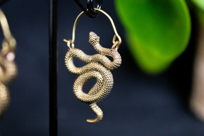Bold Gold Snake Earrings