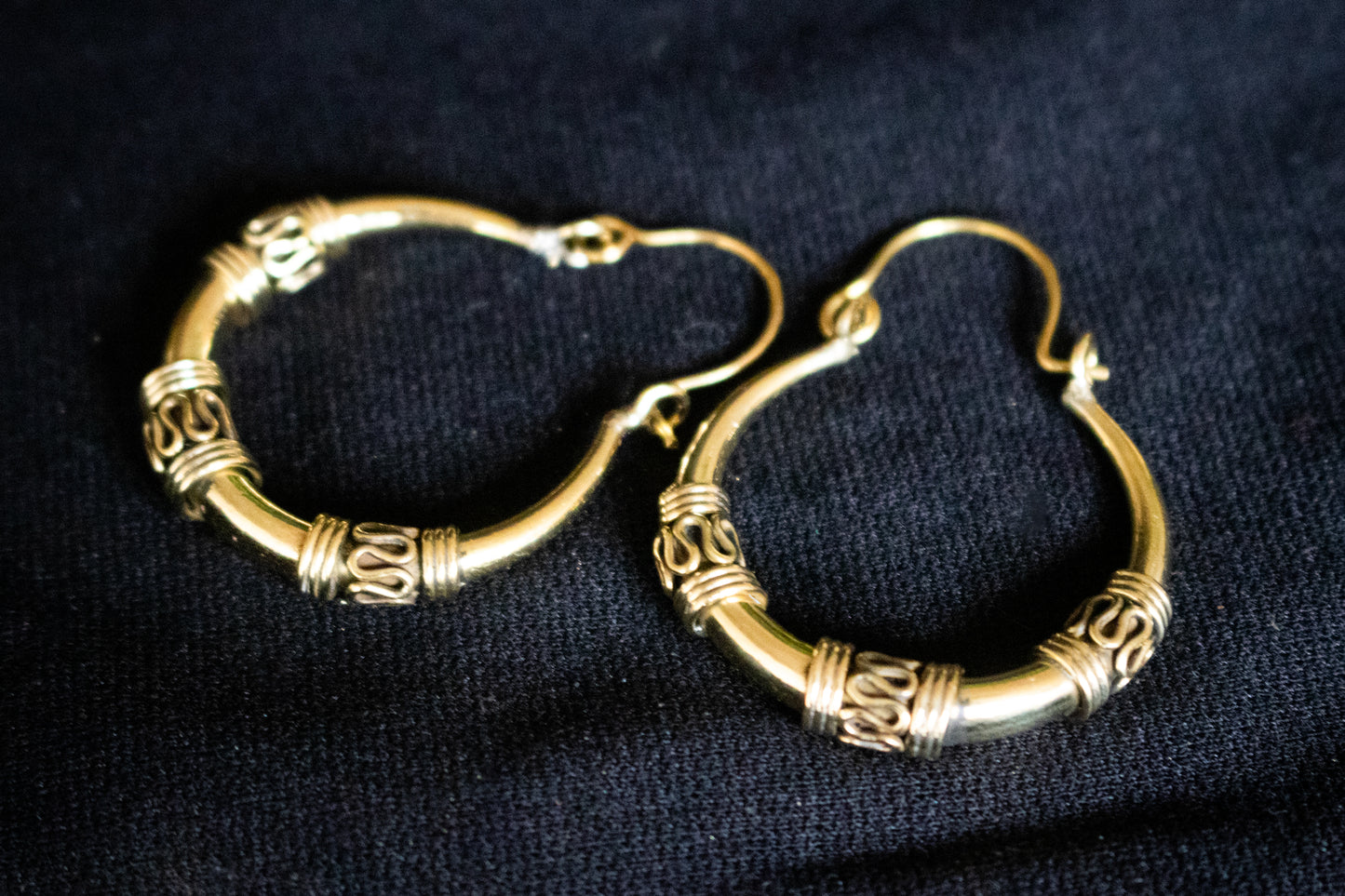 Gold Tribal Hoop Earrings