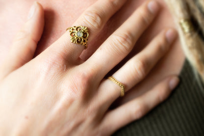 Vintage-Inspired Filigree Gold Ring