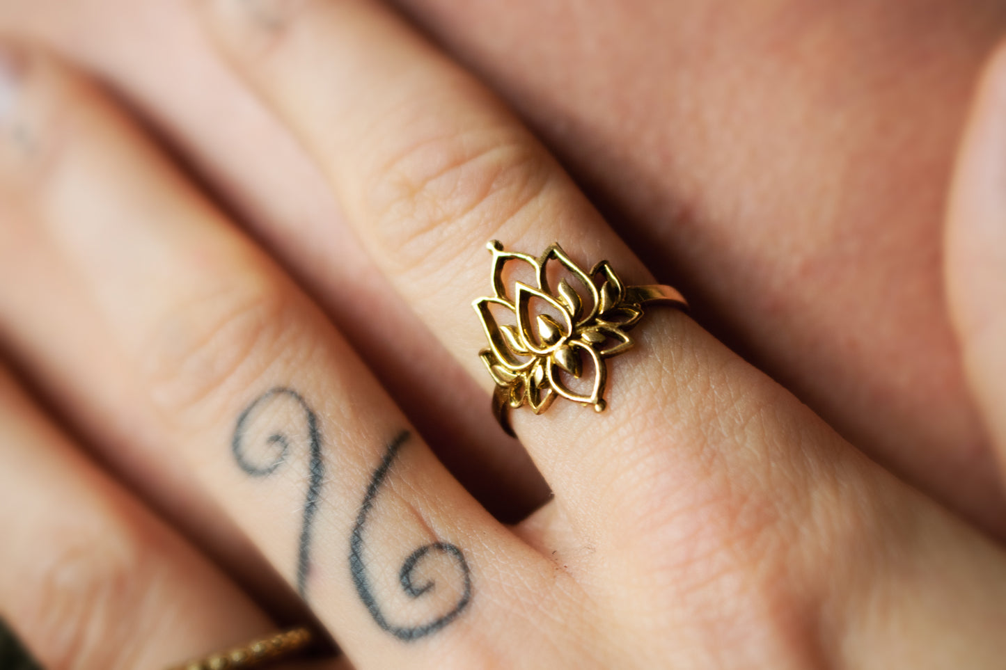 Gold Lotus Flower Ring