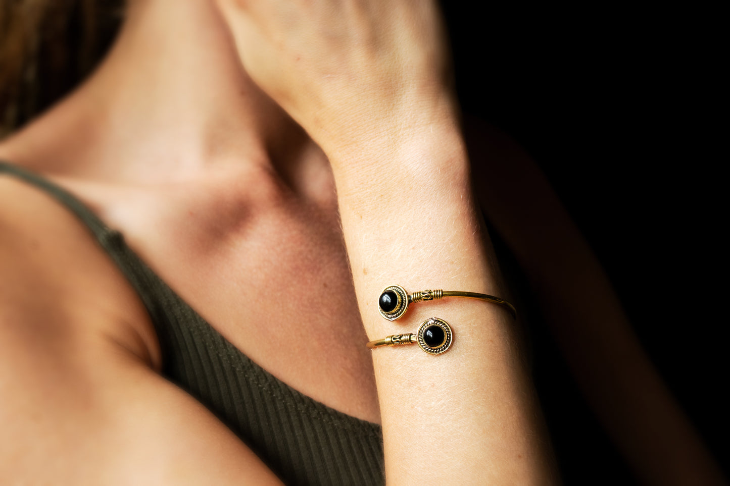 Dual Gemstone Cuff Bracelet - Available in various gemstones