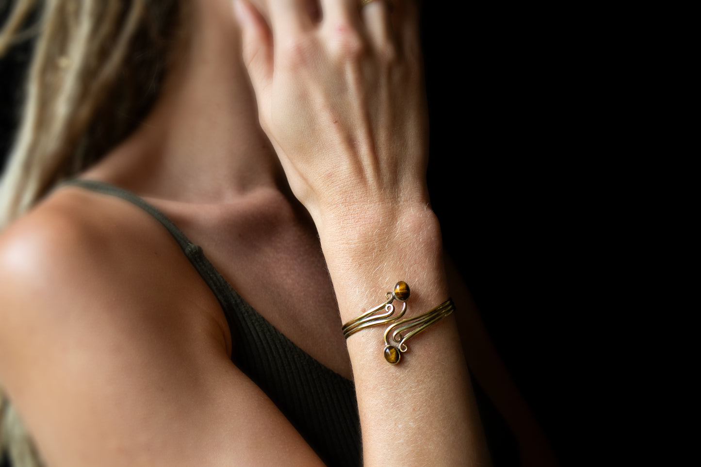 Gold Wire Wrap Gemstone Bracelet - Available in various gemstones