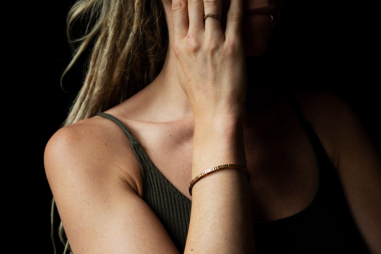 Minimalist Gold Engraved Cuff Bracelet