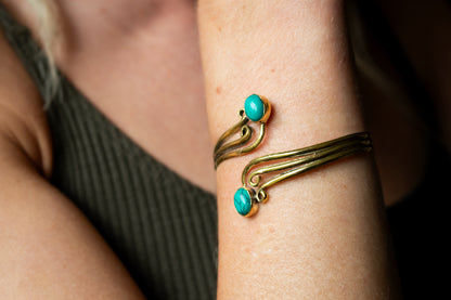 Gold Wire Wrap Gemstone Bracelet - Available in various gemstones