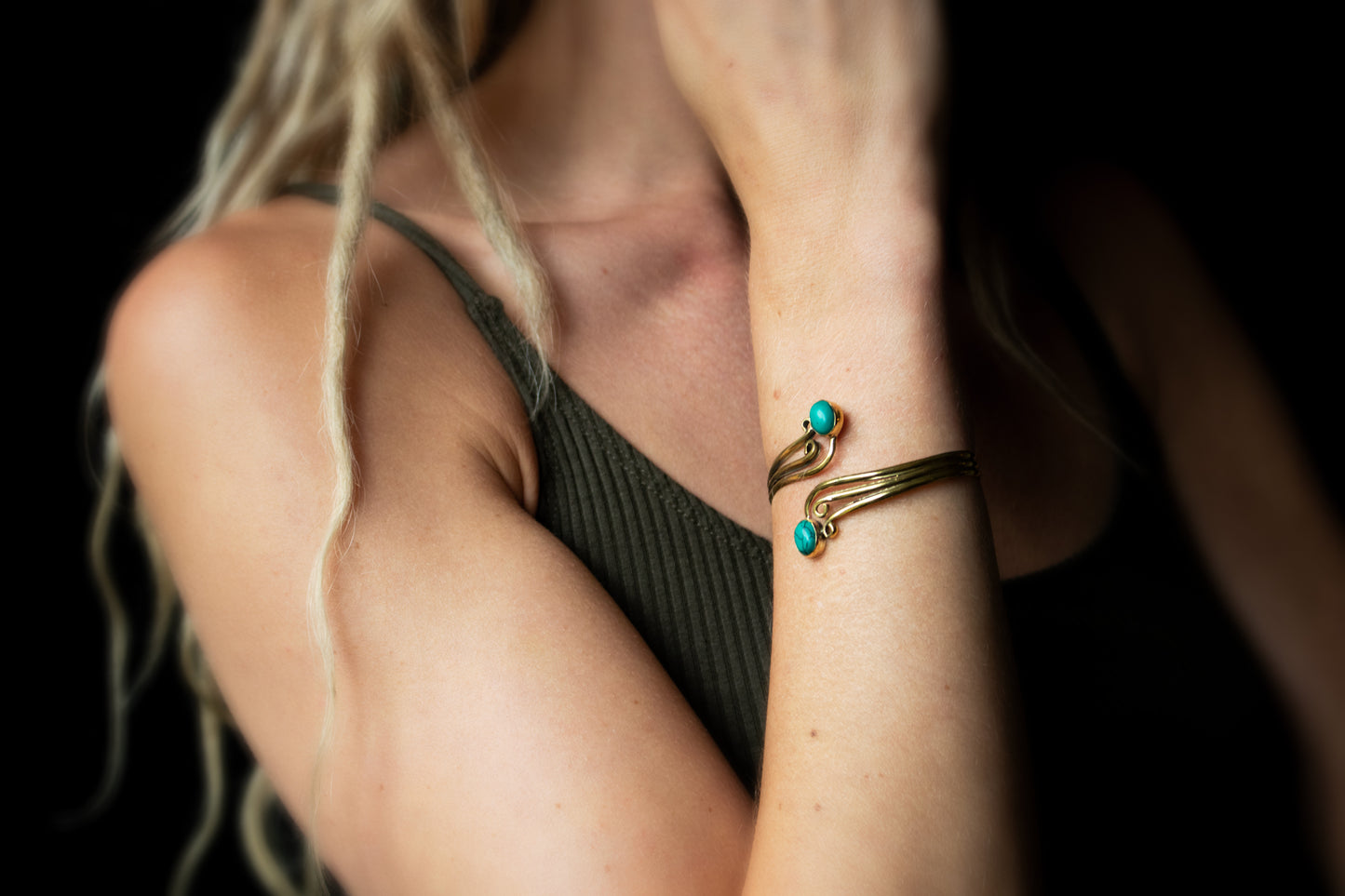 Gold Wire Wrap Gemstone Bracelet - Available in various gemstones