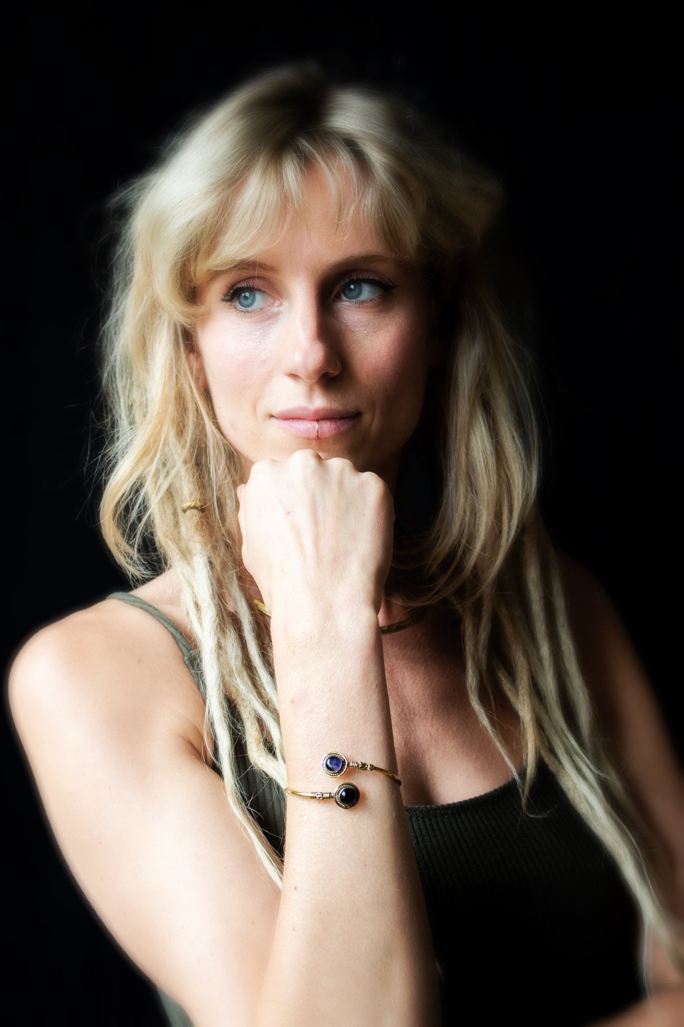 Dual Gemstone Cuff Bracelet - Available in various gemstones