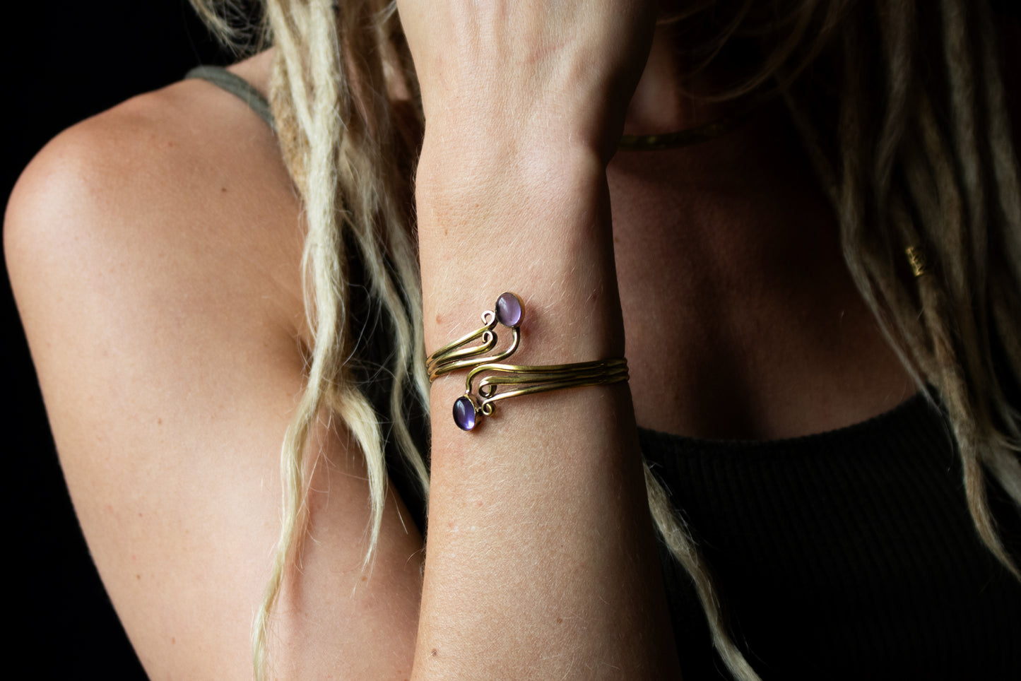 Gold Wire Wrap Gemstone Bracelet - Available in various gemstones