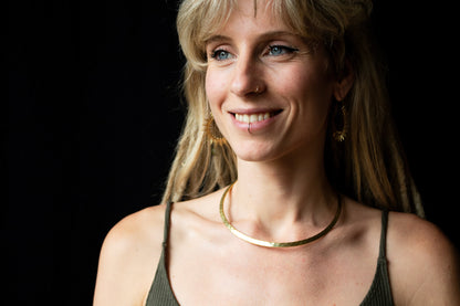 Minimalist Hammered Gold Collar