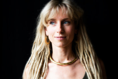 Textured Brass Collar Necklace