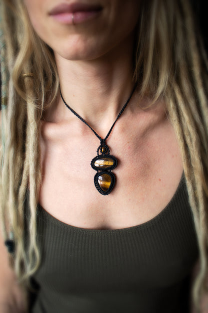 Double Tiger's Eye Harmony Pendant