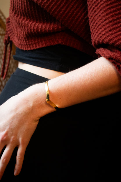 Wave Brass Bracelet