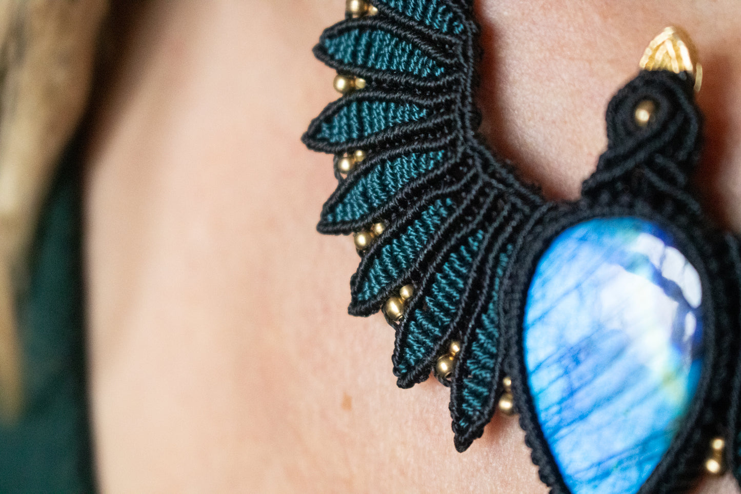 Blue spirit bird necklace
