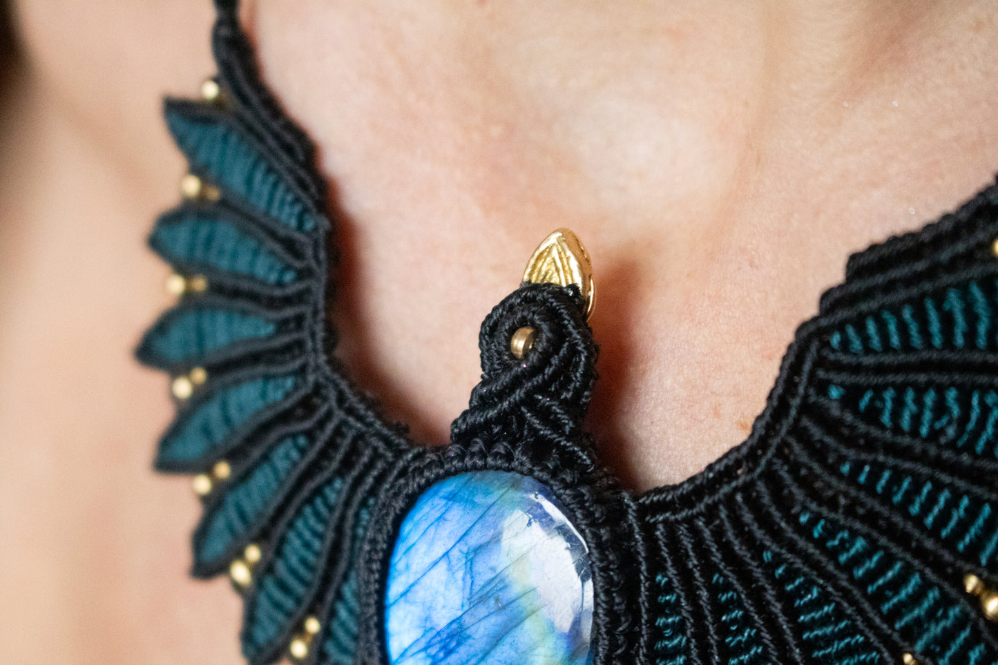Blue spirit bird necklace